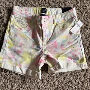 Girls Tie Dye White Denim Shorts -size 10